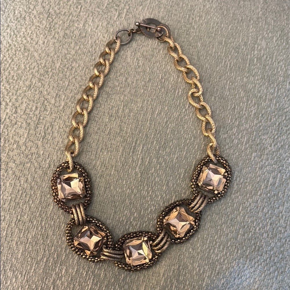 Elegant Gold Gemstone Chain Necklace
